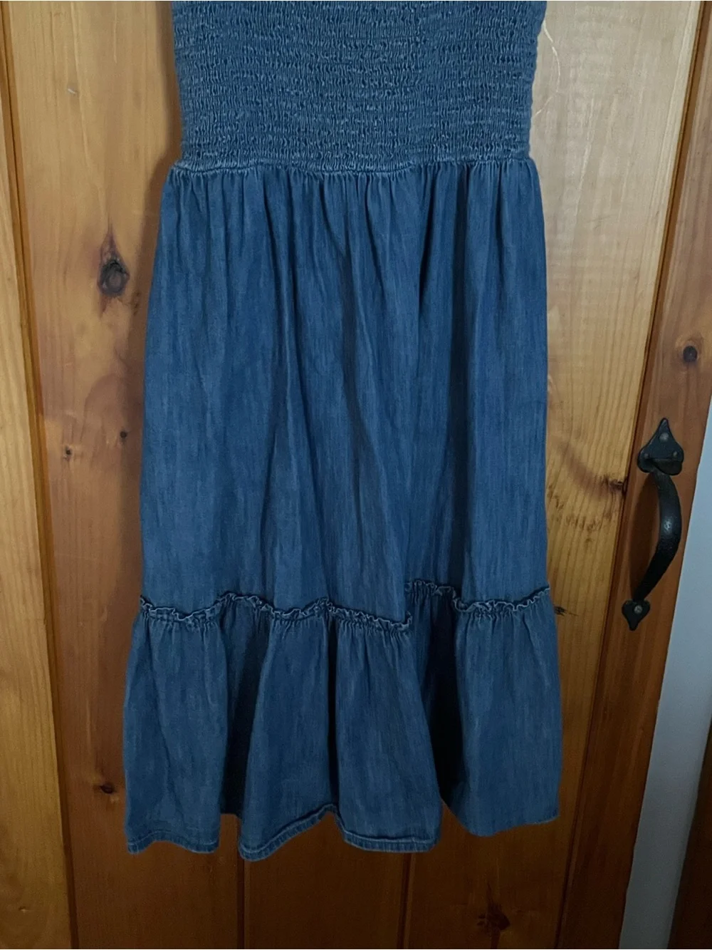 GAP Girls' Blue Smocked Ruffle Strap Maxi Dress